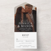 Invitation Tout En Un Élégante superposition Mariage moderne triple invi (À l'intérieur)