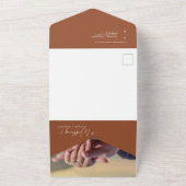 Invitation Tout En Un Élégante Terracotta moderne Boho Arch QR Code Phot (Dehors)