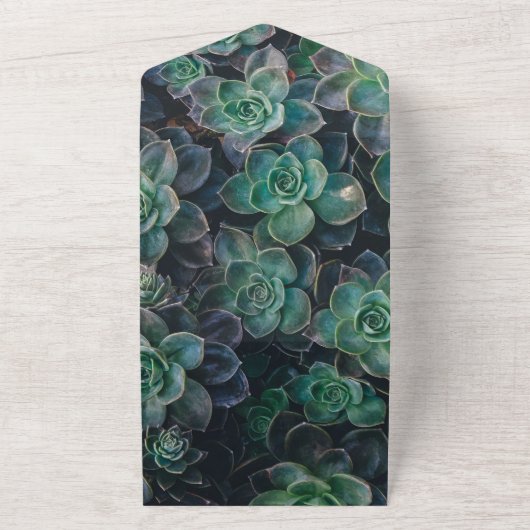 Invitation Tout En Un Elégante végétation fleurie Tout en un Mariage Inv (Dehors)