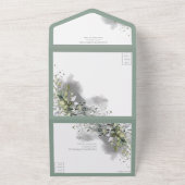 Invitation Tout En Un Elégante verdure botanique Aquarelle florale (Dehors)