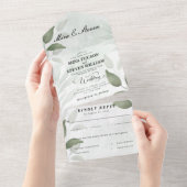 Invitation Tout En Un Elégante verdure Eucalyptus mariage (Déchirure)