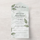 Invitation Tout En Un Elégante verdure Eucalyptus mariage (À l'intérieur)