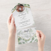 Invitation Tout En Un Élégante verdure Foliage Mariage Botanique Tout en (Déchirure)