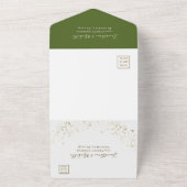 Invitation Tout En Un Élégante verdure forestière Mariage chrétien (Dehors)