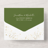 Invitation Tout En Un Élégante verdure forestière Mariage chrétien (Verso)