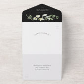 Invitation Tout En Un Elégante verdure sur Mariage noir (Dehors)