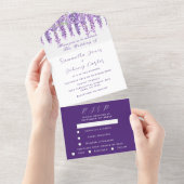 Invitation Tout En Un Elégante Wisteria Aquarelle violet Lilac Mariage A (Déchirure)