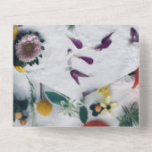 Invitation Tout En Un Élégantes fleurs florales roses (Verso)