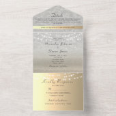 Invitation Tout En Un Élégantes lumières de chaîne en or Mariage (À l'intérieur)