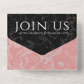 Invitation Tout En Un Élégants 37 ans de mariage d'albâtre (Verso)