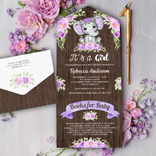 Invitation Tout En Un Élément de décor en bois représentant un éléphant
