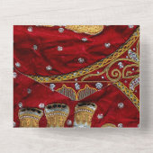 Invitation Tout En Un Eléphant Indien inscrit rouge et or (Verso)