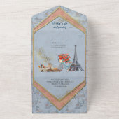 Invitation Tout En Un Embrassez le pays français en bleu pâle (Dehors)