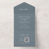 Invitation Tout En Un EMELIA QR Code Marine Floral Minimal Simple Mariag (À l'intérieur)
