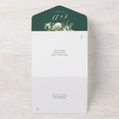 Invitation Tout En Un Emerald Botanical Greenery Monogram Mariage (Dehors)
