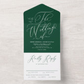 Invitation Tout En Un Emerald Elegant Whimsical Mariage de calligraphie (À l'intérieur)