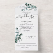 Invitation Tout En Un Emerald Eucalyptus Verdure Mariage botanique RSVP (À l'intérieur)