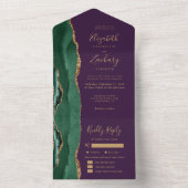 Invitation Tout En Un Emerald Green Agate Purple Meal Options Wedding (À l'intérieur)
