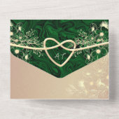 Invitation Tout En Un Emerald Green Jewel Tone Mariage (Verso)