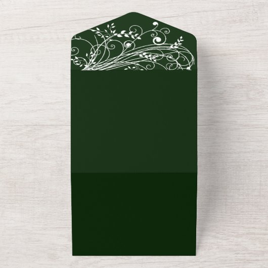 Invitation Tout En Un Emerald Green Mariage (Dehors)