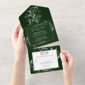 Invitation Tout En Un Emerald Green Mariage (Déchirure)