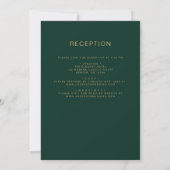 Invitation Tout en un Emerald Green Mariage Script (Dos)