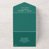Invitation Tout En Un Emerald Green Simple Moderne Mariage Monogramme (Dehors)