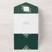 Invitation Tout En Un Emerald Greenery Floral QR Code Mariage (Dehors)