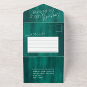 Invitation Tout En Un Emerald Mariage 55th photo QR code option RSVP (Dehors)