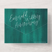 Invitation Tout En Un Emerald Mariage 55th photo QR code option RSVP (Verso)