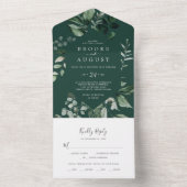 Invitation Tout En Un Émeraude | Mariage vert (À l'intérieur)