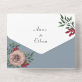 Invitation tout-en-un en bleu foncé (Verso)