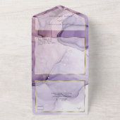 Invitation Tout En Un Encre Abstraite Rose chic Lavender Personnalisé2 (Dehors)