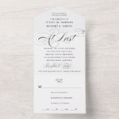 Invitation Tout En Un Enfin Mariage Calligraphie Noir et Blanc (À l'intérieur)