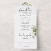 Invitation Tout En Un Enfin Script Botanical Greenery Mariage (À l'intérieur)