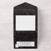 Invitation Tout En Un Enveloppe mariage victorienne brun foncé (Dehors)