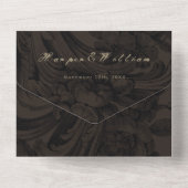 Invitation Tout En Un Enveloppe mariage victorienne brun foncé (Verso)
