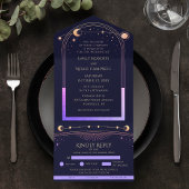 Invitation Tout En Un Espace astronomique mystique Rainbow Sun Star Moon