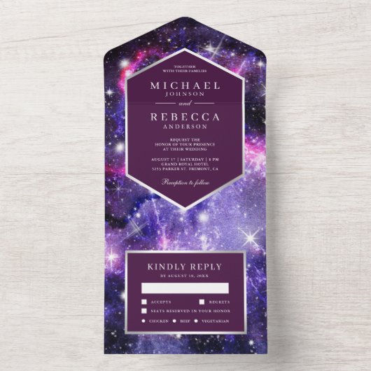 Invitation Tout En Un Espace extra-atmosphérique Mariage de galaxie viol (À l'intérieur)
