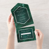 Invitation Tout En Un Espace extra-atmosphérique Univers Emerald Green G (Déchirure)