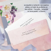 Invitation Tout En Un Espagnol Elegant Pastel Purple Mariage Tear RSVP