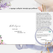 Invitation Tout En Un Espagnol Elegant Pastel Purple Mariage Tear RSVP