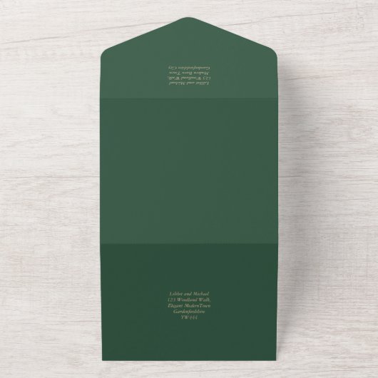 Invitation Tout En Un Été Blanc Roses Emerald Green Arch Mariage (Dehors)