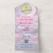 Invitation Tout En Un Étoiles colorées et Mariage de lune (À l'intérieur)