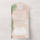 Invitation Tout En Un Eucalyptus | Abstrait moderne FUnKy Mariage Wreath (À l'intérieur)