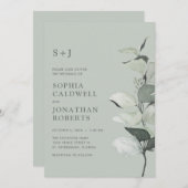 Invitation Tout en un Eucalyptus Botanique Mariage Sage (Devant / Derrière)
