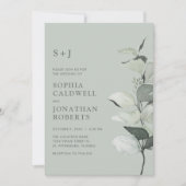 Invitation Tout en un Eucalyptus Botanique Mariage Sage (Devant)