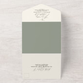 Invitation Tout En Un Eucalyptus et Mariage ivoire (Dehors)