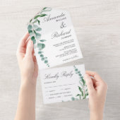 Invitation Tout En Un Éucalyptus Feuille Branche Mariage de feuillage (Déchirure)