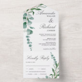 Invitation Tout En Un Éucalyptus Feuille Branche Mariage de feuillage (À l'intérieur)